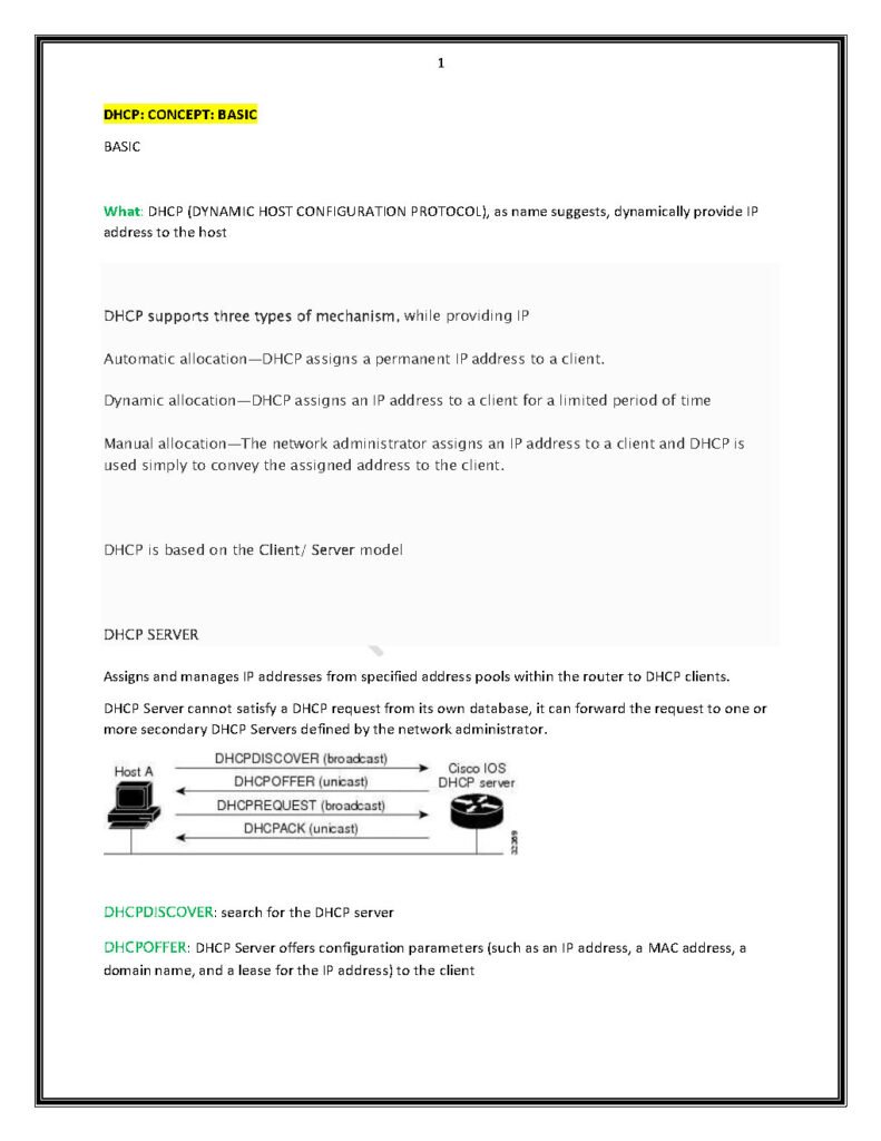 DHCP Concept Basic PDF