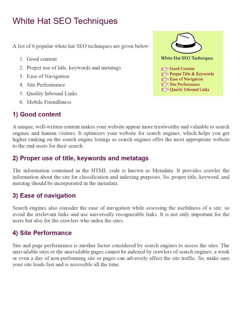 The Difference Between White Hat and Black Hat SEO PDF