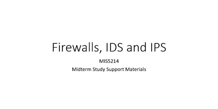 A Comprehensive Guide on Firewalls IDS and IPS