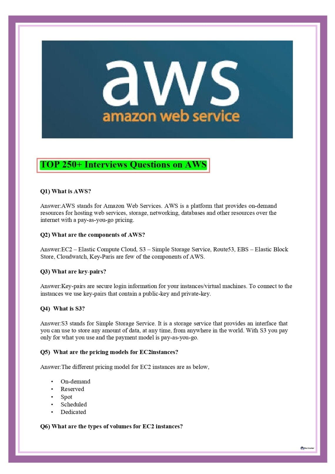 The Ultimate Guide to Interview Questions on AWS - Connect 4 Techs