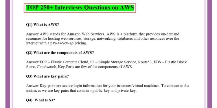 The Ultimate Guide to Interview Questions on AWS